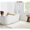 Penguin Home Tappeto da bagno a forma di pinguino, 100% pile di micropoliestere, bianco, 50 x 152 cm