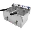 D.L. SERVICE Friggitrice elettrica capacità Litri 10 + 10 - cm 53 x 49 x 36 h