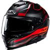 Hjc Casco Moto Integrale Hjc i71 IORIX MC1SF Nero Opaco Rosso