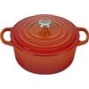 Le Creuset Cocotte rotonda Evolution in ghisa vetrificata con Coperchio, diameter 22 cm, Arancione, 21177220902430