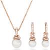 Swarovski Set Originally, Crystal Pearl, Bianco, Placcato color oro rosa