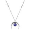 GAVU Collana da Donna in Argento Sterling 925 con Ciondolo Luna e Lapislazzuli Naturale