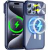 Fewdew Cover Magnetica per iPhone 15 Pro Compatibile con MagSafe,Custodia iphone 15 Pro con Protezione Fotocamera,Antiurto Militare Anti Graffio Case con iPhone 15 Pro 6.1'' 2023,Blu