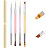 LEA-SHALL Pennelli Unghie Gel Professionali con Tappo e Ombre Penna per Nail Art Semipermanente, LEA-SHALL Pennello Doppia Estremità 8 Teste Ombre/Piatto/Linea/Rotondo/Petalo/Francese Pennellino Set