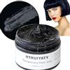 HTRUIYATY Nero Colore Temporaneo Capelli,Gel Colorato per Capelli Naturale Cera per Capelli Uomo e Donne,Cera Capelli Colorata per Feste,Cosplay e Halloween