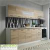 Garnero Arredamenti Cucina moderna componibile lineare completa COOK 260 cm rovere vetro design