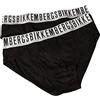 Bikkembergs Slip Uomo Confezione 2 Pezzi Elastico a Vista Cotone Elasticizzato Underwear Articolo BKK1USP01BI Bipack Briefs, Black, S