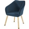 BAÏTA Poltrona Hilda in Velluto Blu con base Legno e oro
