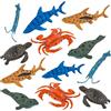 Baroni Toys Set 12 Animali Giocattolo in Plastica Realistici, Mondo del Mare, Animali Marini Assortiti max 17 cm, Compresi Squalo, Foca, Tartaruga - Adatto a bambini sopra i 3 anni