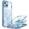i-Blason Cover per iPhone 15/iPhone 14/iPhone 13 6.1'' con Protezione Schermo, [Compatibile con MagSafe] Custodia Protettiva Rigida Antiurto per Tutto il Corpo, Trasparente e Sottile (Blu)
