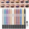 MKNZOME Matitone Ombretto Occhi, MKNZOME 12 Colori Ombretto Stick in Crema Penna Ombretti Glitter Impermeabile Lunga Durata Occh Trucchi Regalo