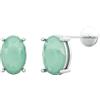 KETLIXS Orecchini Con Smeraldi Naturali, Orecchini A Bottone In Argento 925 For Orecchini A Bottone Con Pietra Portafortuna, Verde, 5 * 3 Mm