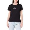 Calvin Klein Jeans T-shirt Donna Maniche Corte Gradient Scollo Rotondo, Nero (Ck Black), XS