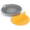 InnovaGoods - Cestello Pieghevole in Silicone per Friggitrice ad Aria, Antiaderente, Separatore Indipendente, Multifunzione, Facile da Pulire, Grigio, Silicone