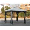 Giardini del RE Gazebo 3x3 con Zanzariera in Acciaio scorrevole Impermeabile Richiudibile