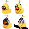 JDCMEI 4 Pz Paperella di Gomma per Auto, Anatra Gialla Giocattolo, Ornamenti Auto con Elica, Casco, Occhiali da Sole, Catena d'Oro per Decorare Biciclette