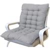 DG Catiee Cuscino morbido per sedia con schienale basso, con lacci di fissaggio, cuscino per sedia reclinabile, con schienale, per casa e ufficio (60 x 40 cm, grigio)