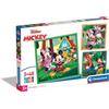 Clementoni- Disney Mickey And Friends Supercolor Friends-3x48 (Include 3 48 Pezzi) Bambini 5 Anni, Puzzle Cartoni Animati, Made in Italy, Multicolore, 25298