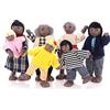 TIESOME Family House of Dolls Figure Family 7 Pezzi Casa delle Bambole in Legno, Mini Bambole Familiari Regolabili, Figure di Gioco di Simulazione Famiglia (A)