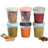 BÉABA, Set di 6 Contenitori per la Pappa per Svezzamento Bebè in Silicone, Clip, Vasetti Impilabili, 100% Ermetici, Freezer, Latte Materno, 6 x 250 ml