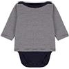 Petit Bateau A05H3, Body a maniche lunghe da marinaio Unisex - Bimbi 0-24, Blu Smoking/Bianco Marshmallow, 3 mesi