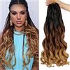 ACUTEBAO French Curly Braiding Hair for Box Braids 27/33 Bouncy Braiding Hair Extensions 8 Packs 24 Inch Spanish Curly Synthetic Spiral Curl Silky Braiding Hair Extensions (24 inch,1B/30/27)