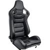 AUTO-STYLE AUTOSTYLE Sedile Sportivo 'RK' - Finta pelle Nero + Cucitura Argento - reclinabile doppia regolazione - incl. Slitte
