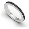 DUR-Schmuck DUR Marina R4837.56 - Anello in argento sterling 925, misura 56, colore: Nero, Argento sterling, Nessuna pietra preziosa