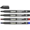 Tracer Fine-Point - Kit di marcatura permanente (1-2 mm Bullet Point per uso generico con inchiostro ad asciugatura rapida) - rosso, blu, 2 x nero