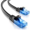 deleyCON 1m CAT.6 Ethernet Gigabit Cavo di Rete LAN RJ45 Cavo Patch CAT6 Compatibile CAT.5 CAT.5e CAT.6a Cat.7 - Nero