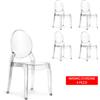 Gihome Set 4 sedie ELISABETH Gihome ® policarbonato trasparente simil Victoria Ghost
