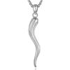 EUDORA Harmony Ball Collana in Corno Italiano in Argento Sterling 925 per Donna Uomo, Collana Peperoncino Ciondolo Portafortuna per Protezione Regali di Gioielli Amuleto di Pepe Italiano, 20+2 Pollici