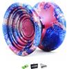 YOYO FACTORY YoyoFactory Bullseye Yo-Yo - Galaxy (Trucchi del Dna, Yoyo in Metallo, Corde, Cuscinetti a Sfera e Istruzioni Incluse)