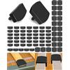 QWORK® Confezione da 72 tappi a doghe da letto, 48 per lato e 24 per parte centrale, parti di ricambio a doghe in plastica nere 55 mm x 9 mm all'interno