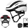 Lumos Ultra Smart Helmet | Casco da bicicletta | Luci LED anteriori e posteriori | Indicatori di direzione | Luci dei freni | Bluetooth collegato | Adulti (MIPS, Bianco, M-L)