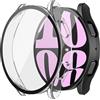 Misxi 2 Pezzi PC Cover Copri Protettive con Vetro Temperato Compatibile con Samsung Galaxy Watch 6 40mm, Custodia Protezione Protettiva per Galaxy Watch6, 1 Nero + 1 Trasparente
