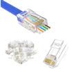 VCE Connettori RJ45 CAT6 Passanti 50 Pezzi, Plug RJ45 50μ Placcata Oro Per Cavo Ethernet CAT6 CAT5E CAT5, Alta Velocità 1 Gbps, per Modem