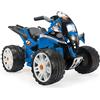 INJUSA - Quad The Beast, auto elettrica a batteria 12 V, per bambini dai 2 ai 4 anni, pedale acceleratore, ruote larghe con bande di gomma, velocità massima 6 km/h, blu.