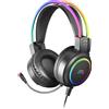 GielleService CUFFIE DA GAMING MARS MHRGB con microfono flessibile Illuminazione RGB