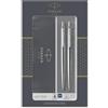 Parker Jotter Duo set regalo con penna a sfera e matita portamine (0,5 mm) | acciaio inossidabile con finiture cromate | ricarica di inchiostro blu | Materiale scolastico | confezione regalo
