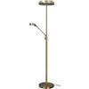 TRIO LIGHTING FOR YOU TRIO, Piantana, Franklin incl. 1 x LED,SMD,35,0 Watt,2700+3200+4000K,4100 Lm. incl. 1 x LED,SMD,6,5 Watt,2700+3200+4000K,650 Lm. Metallo, Nero, Finitura: Metallo, Ottone invecchiato