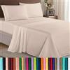 Elegant Comfort Elegante e confortevole, set di biancheria da letto morbido, 1500 fili, qualità egiziana, 3 pezzi, resistente alle pieghe e allo sbiadimento, con tasca profonda, Microfibra, crema, King