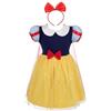 Lito Angels Children's Apparel Lito Angels Vestito Principessa Biancaneve per Bambina, Abito in Tulle Leggero per Uso Quotidiano, Set con Mantello e Cerchietto per Compleanno, 6 Mesi - 6 Anni