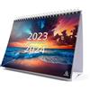 Exacompta - Ref GS047Z Settembre 2023 - Ott 2024 Calendario da scrivania/planner mensile tramonto design mese per pagina, include festività del Regno Unito, 210 mm x 150 mm, si trova saldamente su una