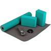 BODHI Set per lo Yoga "Flow": 1 tappetino da yoga in TPE, 2 mattoncini da Yoga in gomma EVA (muschio), 1 cintura da yoga in cotone, set per principianti di yoga