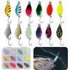 KASESSS 12 Pezzi Esche Artificiali Spinning Trota, 2.5g Esche da Pesca con Gancio, Esca da Pesca Spinning, Cucchiaini Pesca per Trota, Persico Spoon Kit con Scatola, Trout Spoon Kit per Acqua Dolce