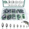 XTUDOU® 40 pezzi Piombini Pesca, Piombi Rimovibili 1g/ 2g/ 3g/ 5g/ 8g/ 10g/ 15g/ 20g con Scatola per la Pesca in Mare, Pesci D'altura e D'acqua Dolce