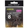 piber Hirisi X702 Ami da pesca taglia 6 con ardiglione, ami per carpe con occhiello per la pesca alla carpa, in acciaio al carbonio, ami per boilie pesca a fondo, diverse taglie, 1 confezione (15 pezzi)