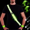 DazSpirit Lampada da Corsa da Jogging Cintura Riflettente + 2 Verde Braccialetti LED, Cintura Riflettente Corsa Regolabile Ricaricabile a LED, per Jogging, Passeggiate con Il Cane, di Sport all'Aria