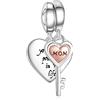 NINGAN Ciondolo a forma di cuore in argento sterling 925 Ciondolo a forma di chiave Un regalo per la mamma Collana a bracciale adatta alle donne